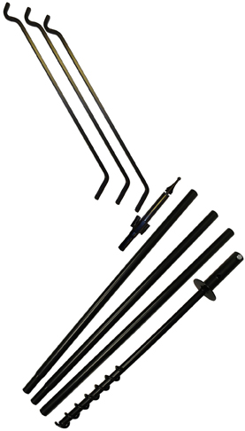 Fp5ter Bird Feeder Pole Set - 3 Extended Reach Hangers - 5 Piece