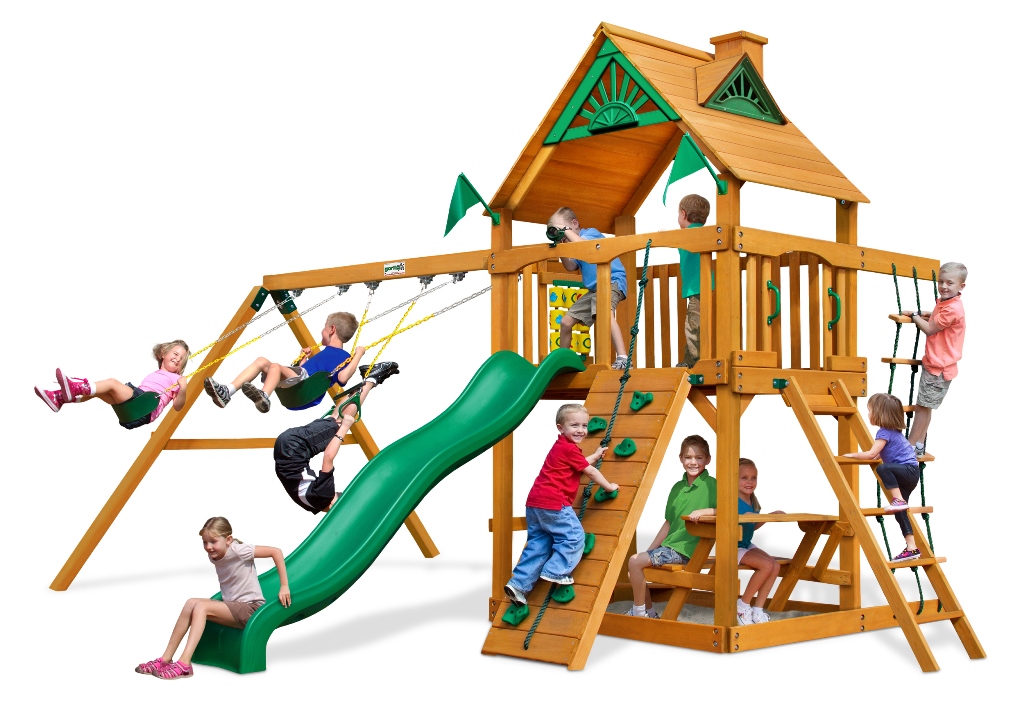 01-0003-ap Chateau Swing Set With Amber Posts