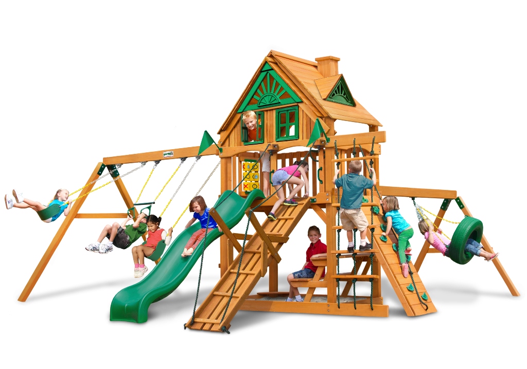 01-0052-ap Frontier Treehouse Swing Set With Amber Posts
