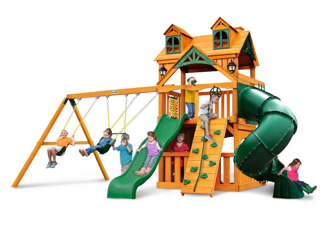 01-0073-ap Malibu Extreme Clubhouse Swing Set With Amber Posts