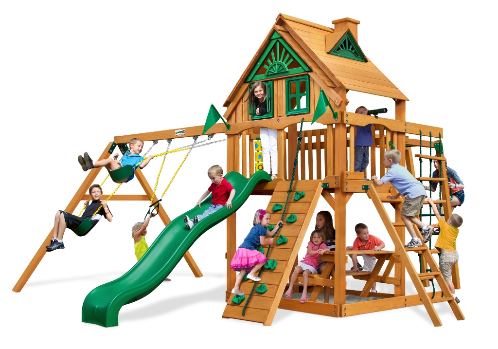 01-0056-ap Navigator Treehouse Swing Set With Amber Posts