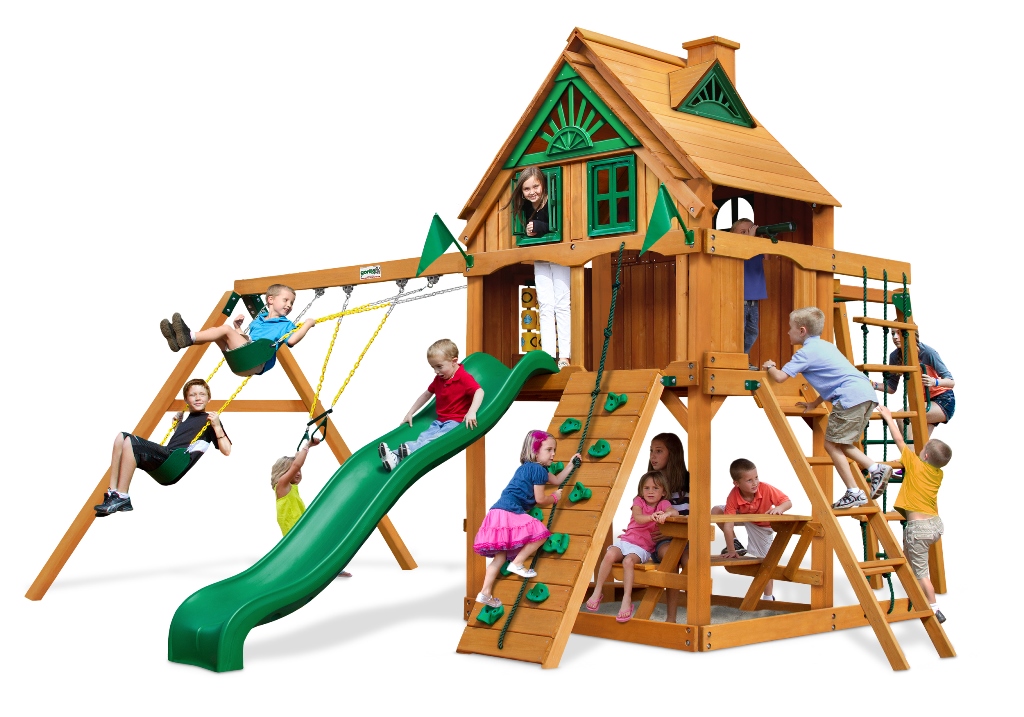 01-0066-ap Navigator Treehouse Swing Set With Fort Add - On & Amber Posts