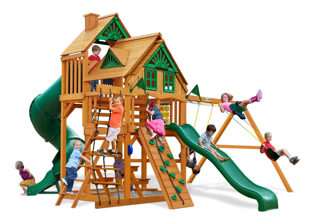 01-0058-ap Great Skye I Treehouse Swing Set With Amber Posts