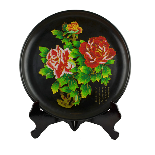 310023 Gold Wire Peony Decor Plate