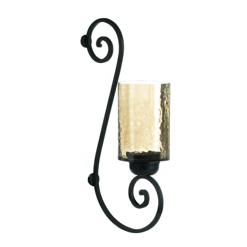 10017901 5 X 9.5 X 20 In. Iridescent Glass Scroll Wall Sconce