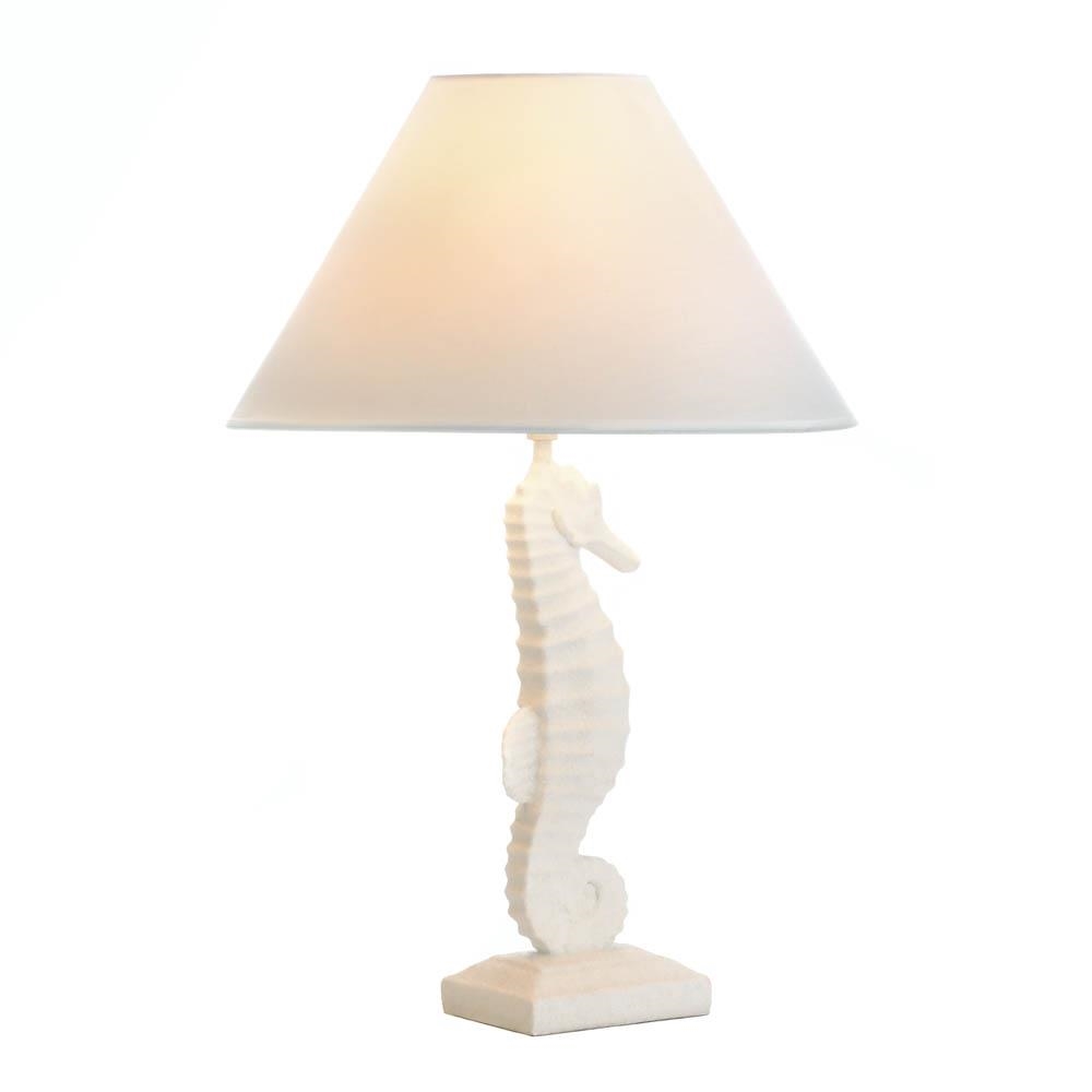 10017905 13.5 X 13.5 X 20.5 In. Seahorse Table Lamp, White