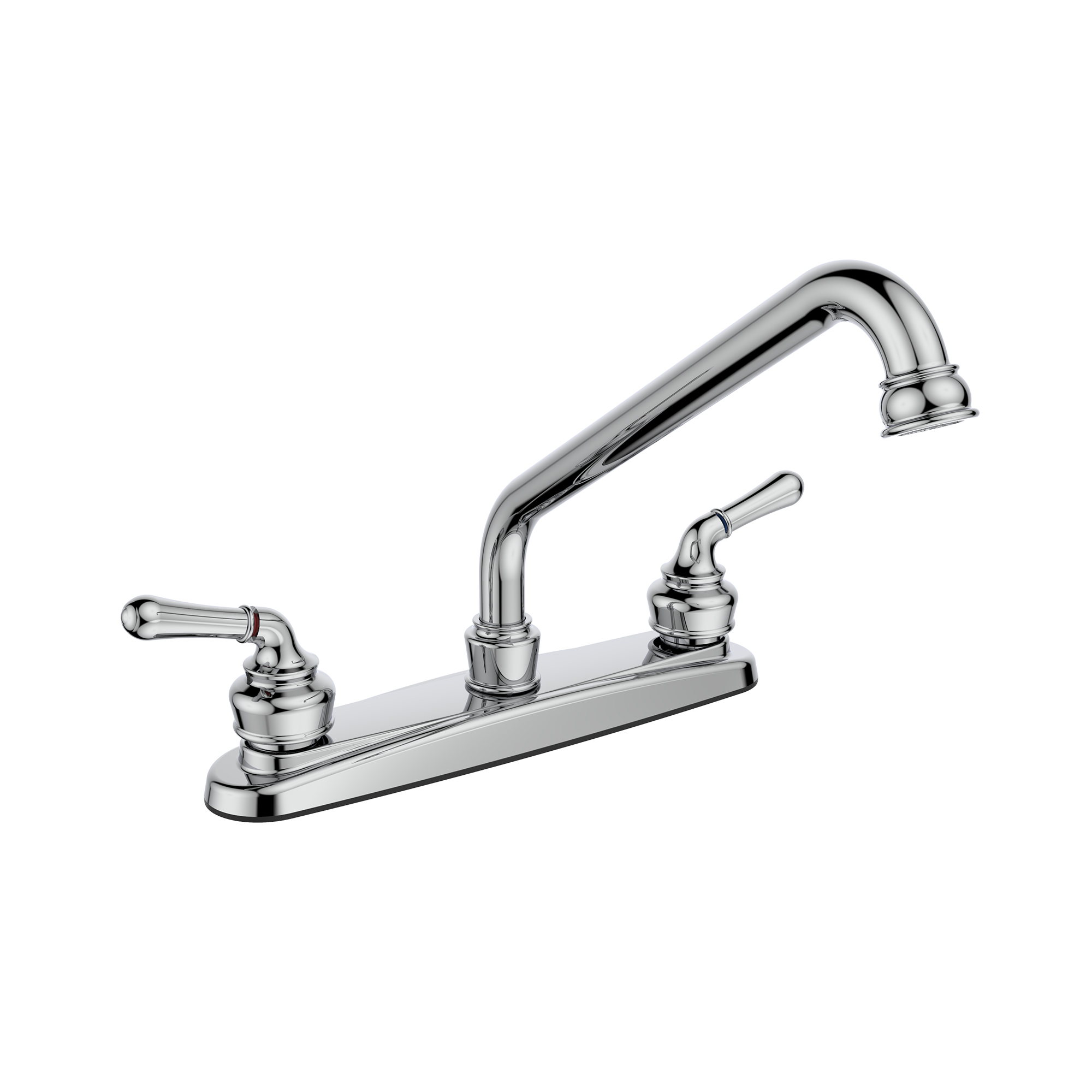 2.5 X 12 X 15.5 In. Kitchen Sink Faucet With Low Arc Spout & 2 Handles, Polished Chrome