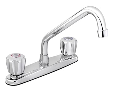 12 X 15.25 X 2.5 In. Kitchen Sink Faucet With Low Arc Spout With 2 Handles, Polished Chrome