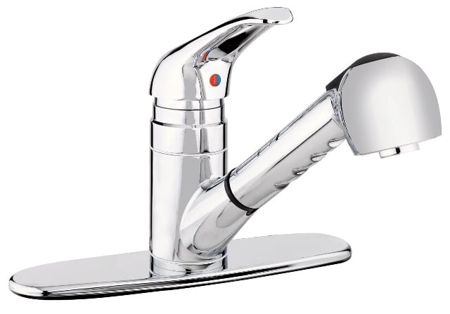 6077cp Kitchen Sink Faucet With Pull Out Spout & 1 Handle, Polished Chrome