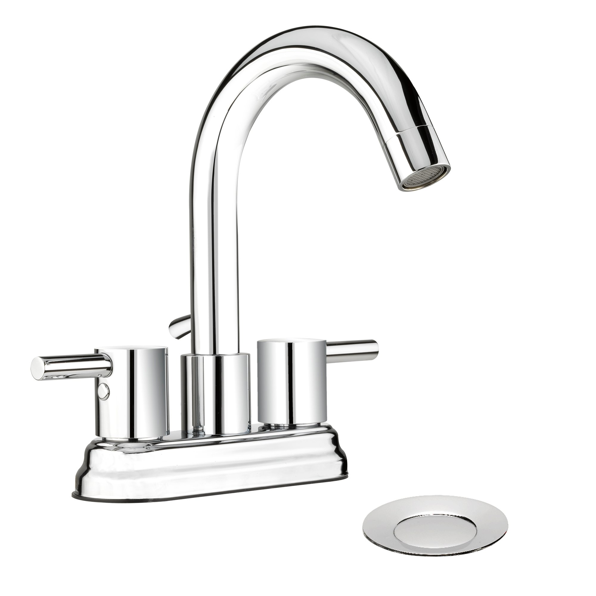 Del74ccp 7 X 6.5 X 12 In. Bathroom Sink Faucet With 2 Handles & 4 In. Centerset, Polished Chrome