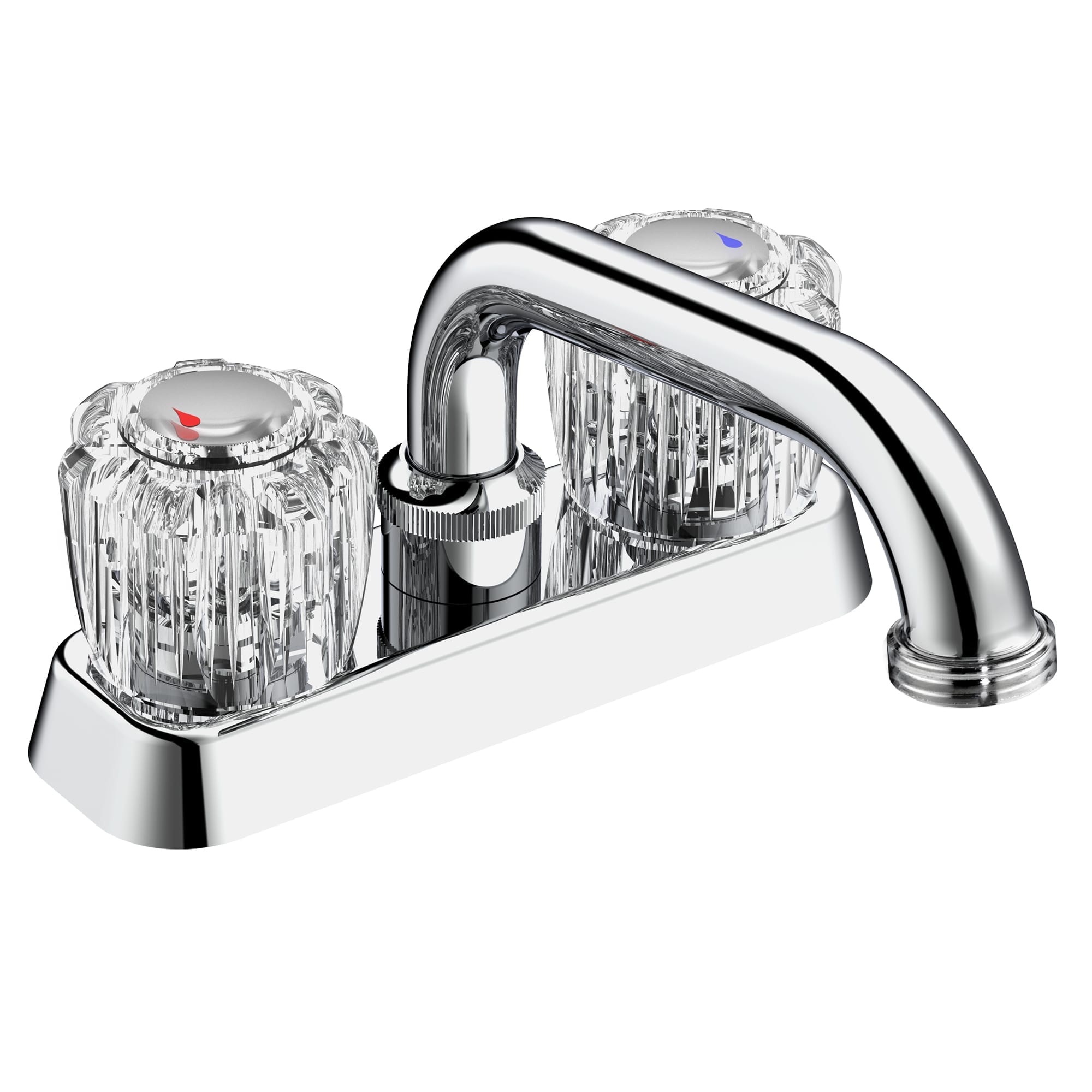 Eba40wcp Laundry Tub Faucet With 2 Handles, Polished Chrome - Acrylic Round