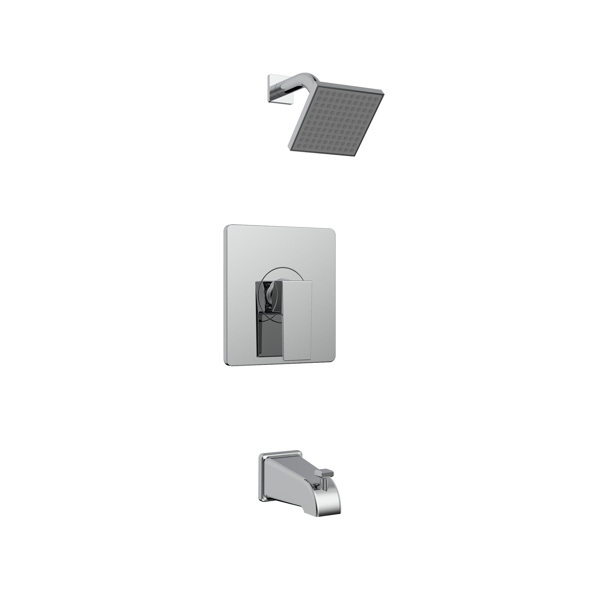 Qua90ccp Bathtub & Shower Faucet With 1 Handle, Single Hole & 4 In. Centerset, Polished Chrome