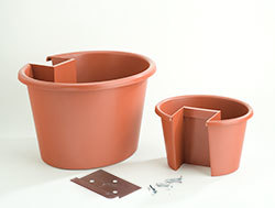 Clspt Combination Large & Small Planter Terracotta For 4x4 Lumber Wooden Post