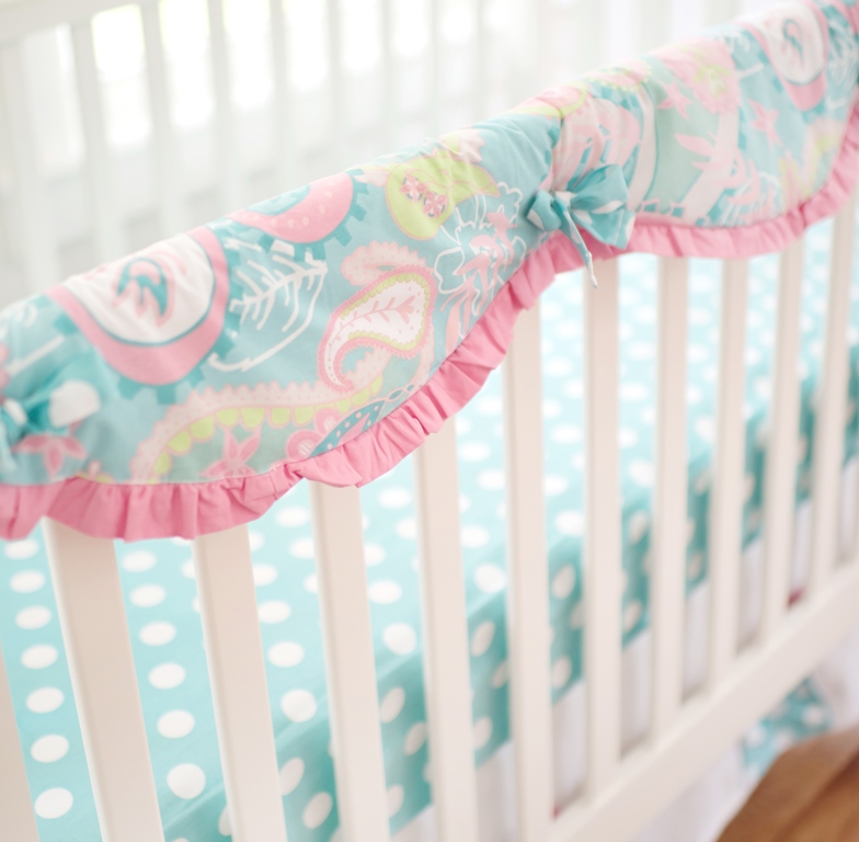 Pixie Baby Crib Rail Cover, Aqua