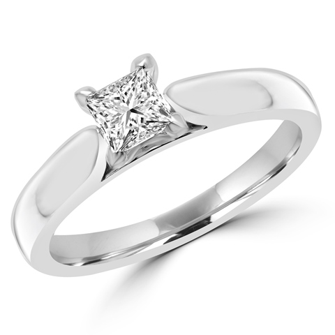 UPC 724086000043 product image for MD160465-5.75 0.38 CT Classic 4-Prong Princess Diamond Solitaire Engagement Ring | upcitemdb.com