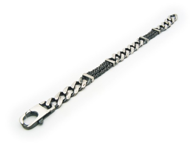 Mens Sterling Silver Solid Cuban Chain Link Bracelet, 8.5 In.