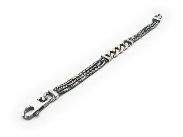 Mens Sterling Silver Spiga Cuban Chain Link Bracelet, 8 In.
