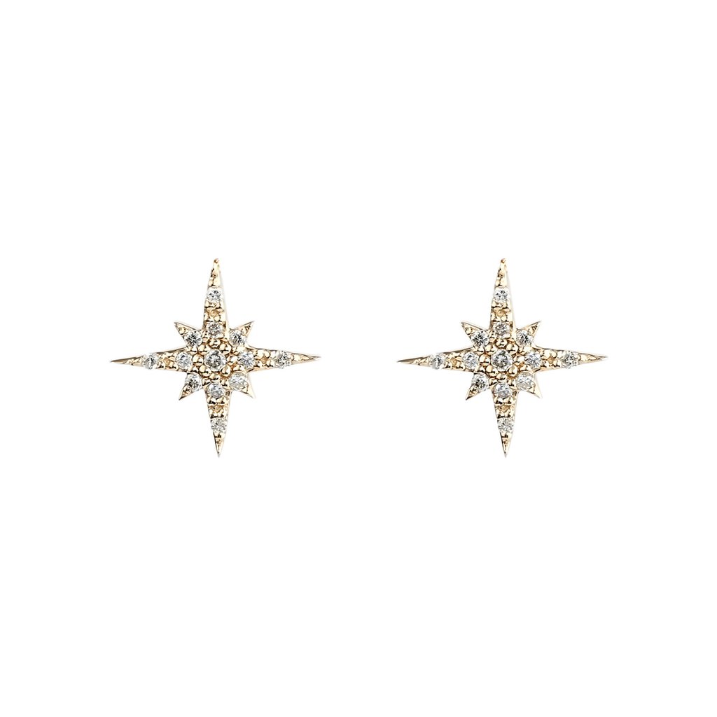 Gold Plated Sterling Silver Starburst Stud Earrings