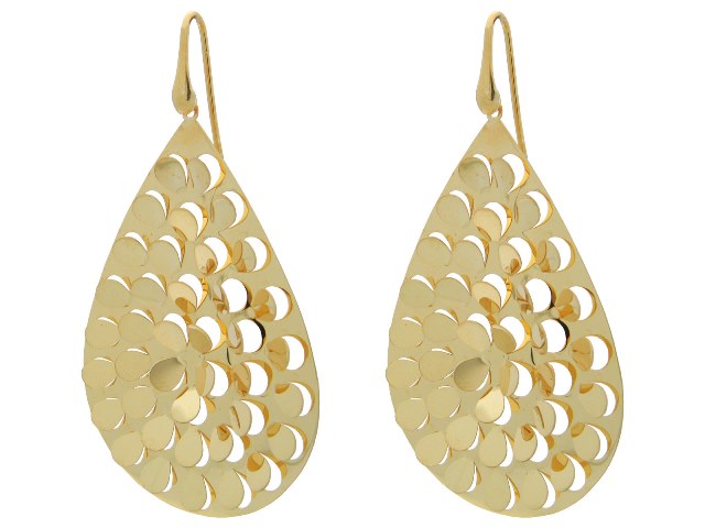 18k Gold Plated Silver Big Fluttering Hook Earrings