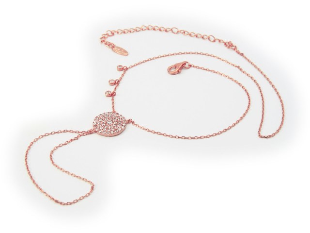 Rose Gold Bali Hand Chain & Necklace, 16 In.