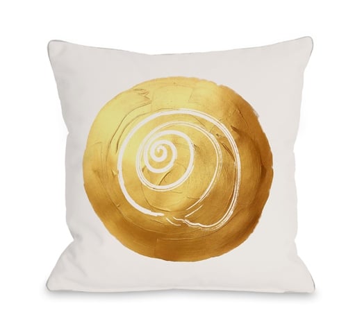 Shell Circle Gold Pillow, 18 X 18 In.