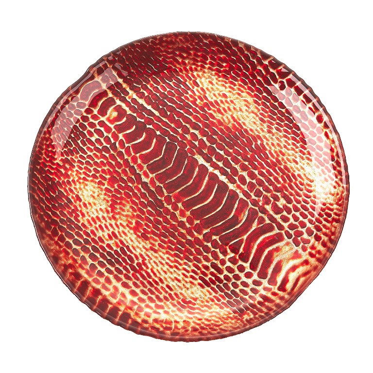 Red Pomegranate 2235-4 Snakeskin 8.5 In. Coral Plate - Set Of 4