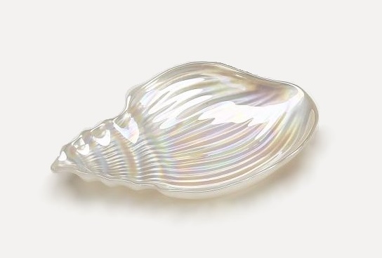Conch Shell 11.5 In. White Luster Plate