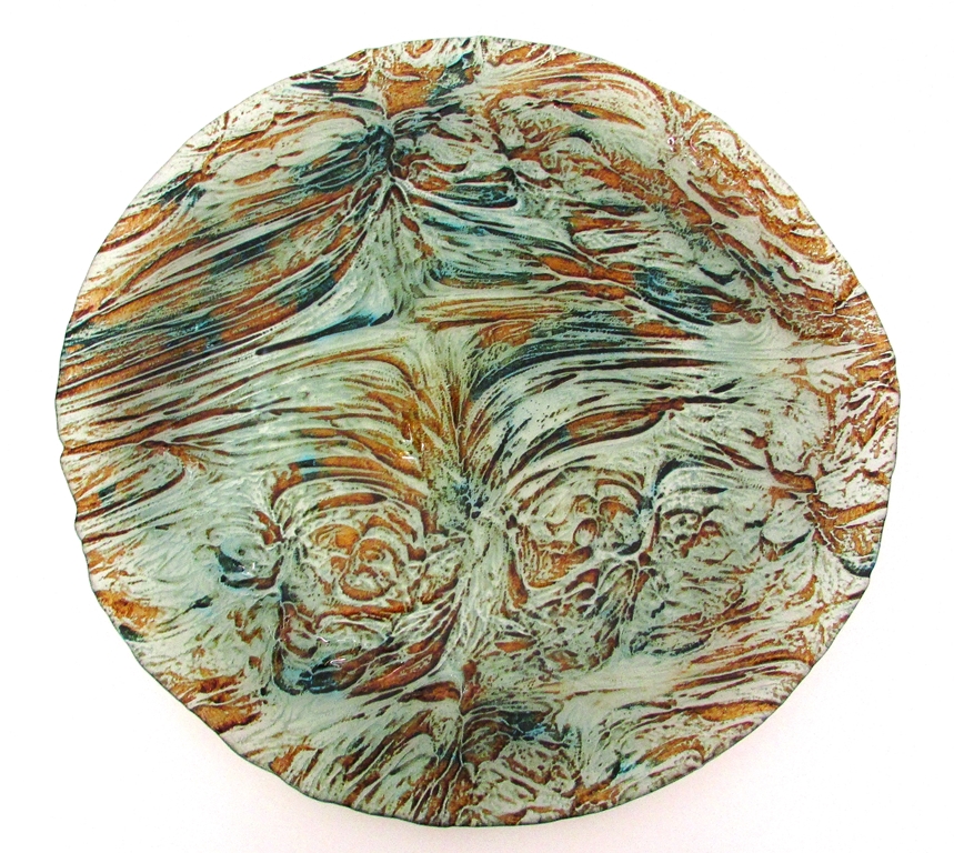 Red Pomegranate 1081-6 Ballad Platter, Turquoise & Brown