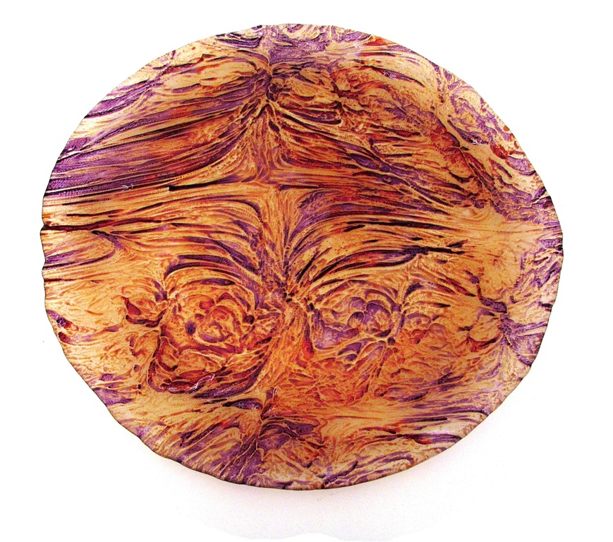 Red Pomegranate 1081-9 Ballad Platter, Purple & Orange