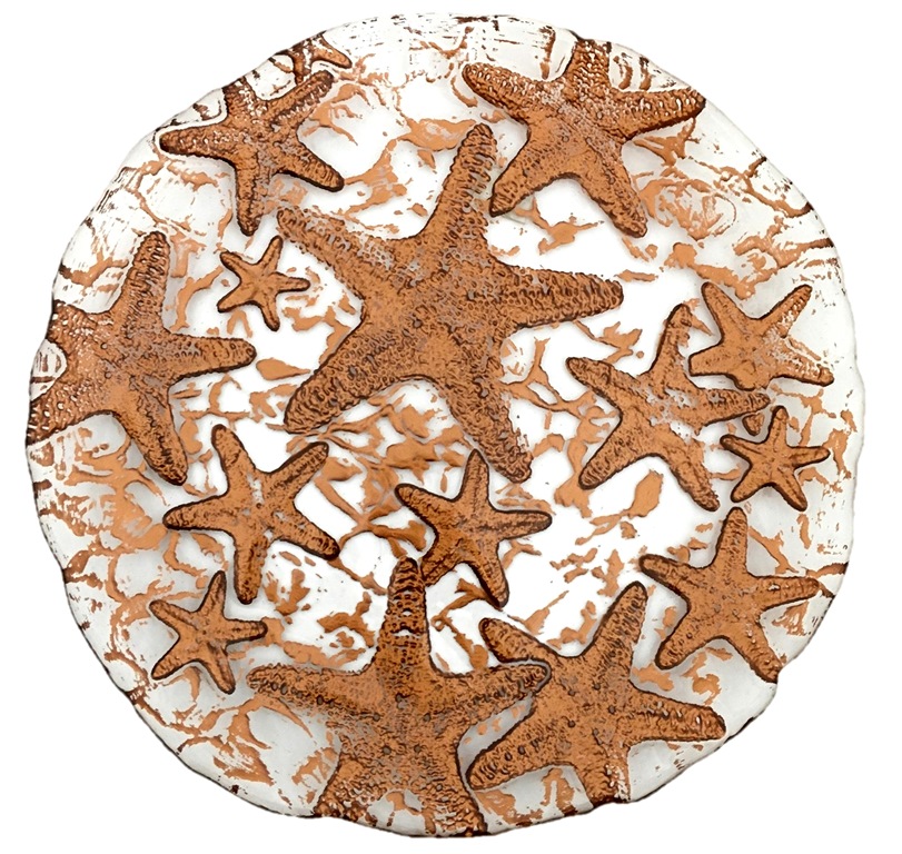 Sea Star Dessert Plate Mirror, Bronze - Set Of 4