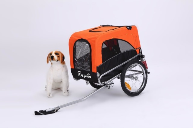 10308-orange Bicycle Pet Trailer With Suspensions, Orange