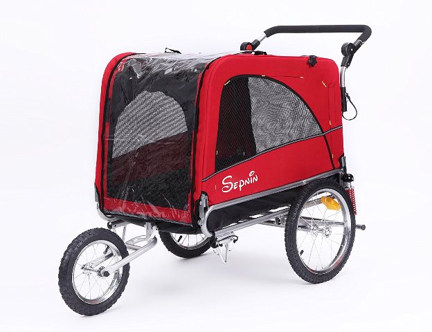 10308-red Bicycle Pet Trailer With Suspensions, Red