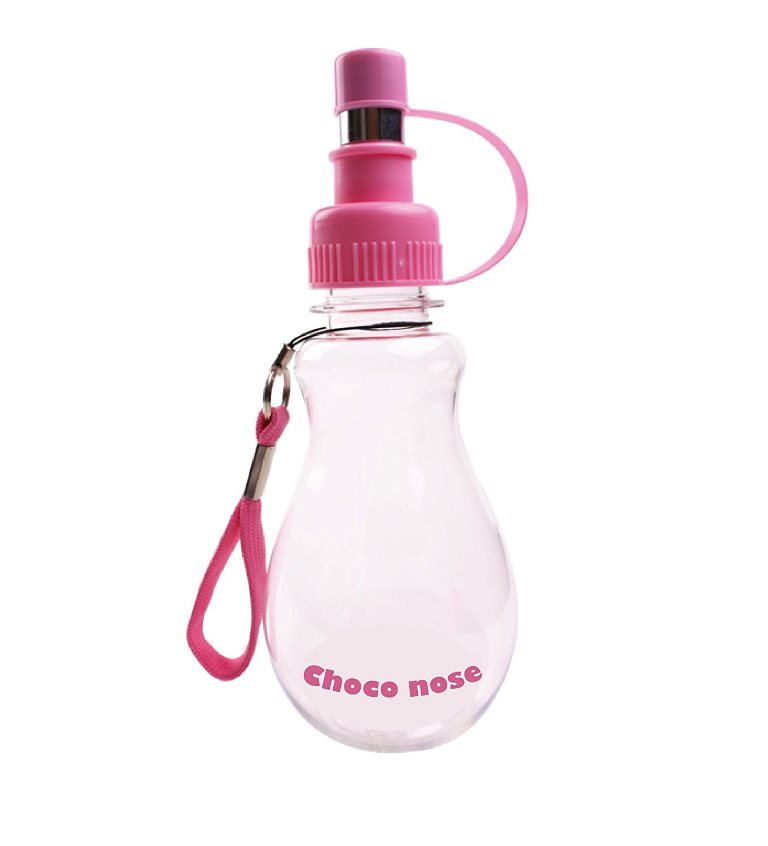Choco Nose H258 8 Oz Modern Pet Portable Water Bottle - Baby Pink