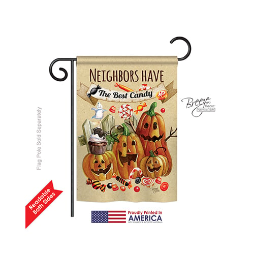 Halloween Neighbors Candy 2-sided Impression Garden Flag - 13 X 18.5 In.