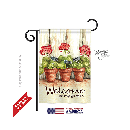 50064 Welcome Welcome To My Garden 2-sided Impression Garden Flag - 13 X 18.5 In.