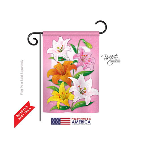 Floral Lilies 2-sided Impression Garden Flag - 13 X 18.5 In.