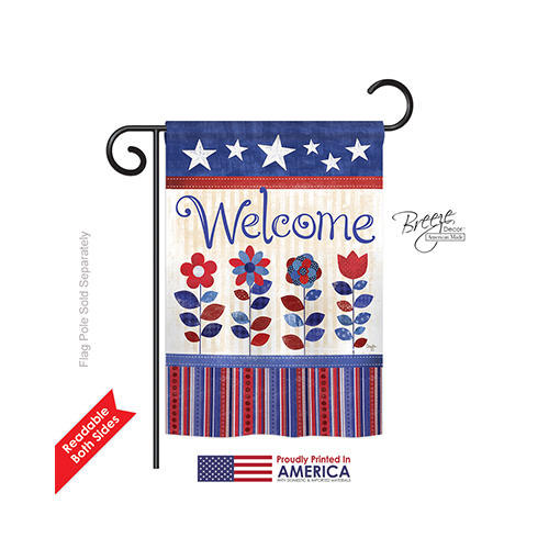 61056 Patriotic Patriotic Welcome 2-sided Impression Garden Flag - 13 X 18.5 In.