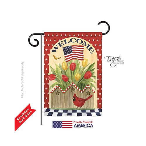 61062 Patriotic Patriotic Flowers 2-sided Impression Garden Flag - 13 X 18.5 In.