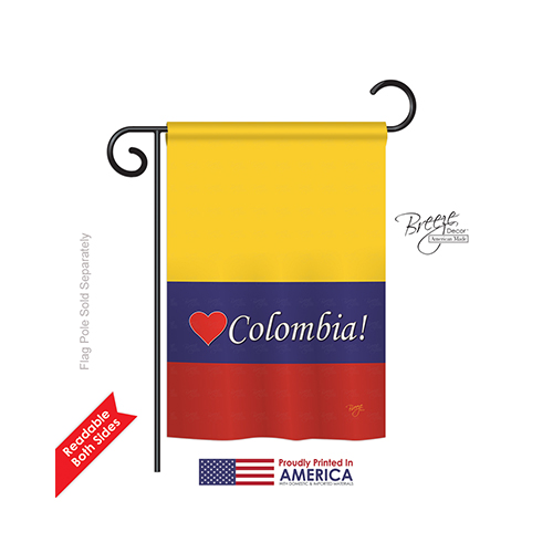 Colombia 2-sided Impression Garden Flag - 13 X 18.5 In.