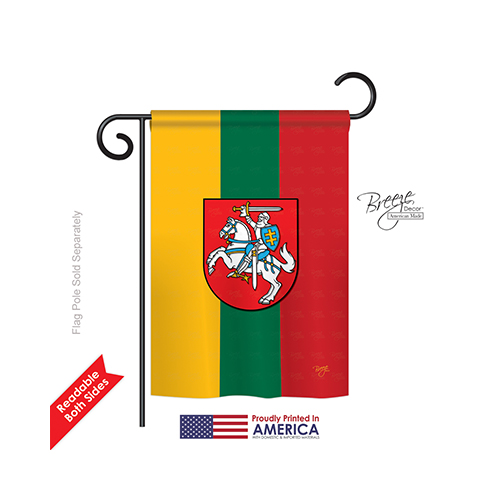 58198 Lithuania 2-sided Impression Garden Flag - 13 X 18.5 In.