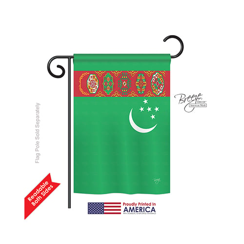 58224 Turkmenistan 2-sided Impression Garden Flag - 13 X 18.5 In.