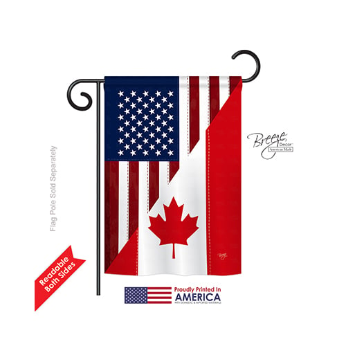 58190 Us Canada Friendship 2-sided Impression Garden Flag - 13 X 18.5 In.