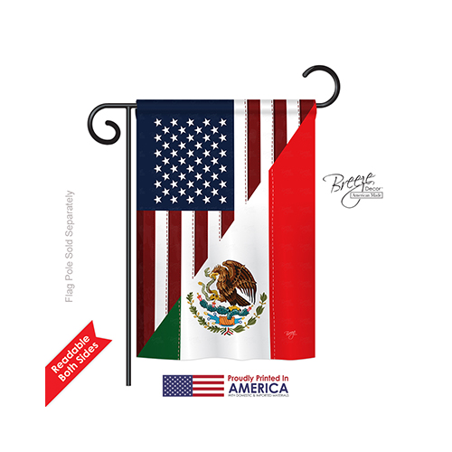58205 Us Mexico Friendship 2-sided Impression Garden Flag - 13 X 18.5 In.