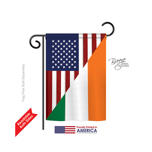 58237 Us Irish Friendship 2-sided Impression Garden Flag - 13 X 18.5 In.