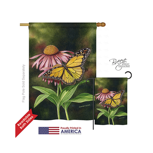 04086 Coneflower 2-sided Vertical Impression House Flag - 28 X 40 In.