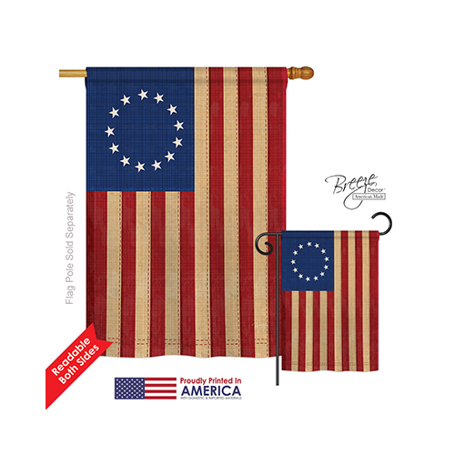 08068 Historic Betsy Ross Vintage 2-sided Vertical Impression House Flag - 28 X 40 In.