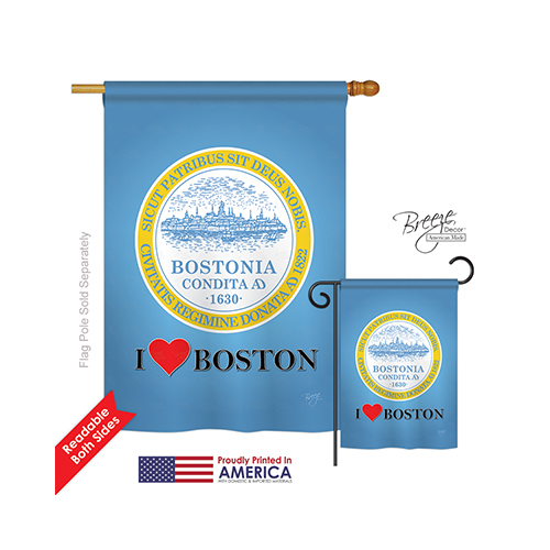 08150 Boston 2-sided Vertical Impression House Flag - 28 X 40 In.