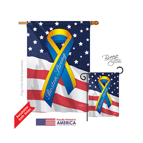 08159 Boston Strong 2-sided Vertical Impression House Flag - 28 X 40 In.