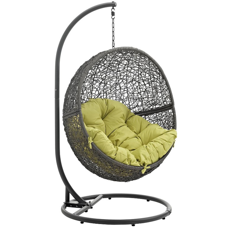 Modway Eei-2273-gry-per Hide Outdoor Patio Swing Chair With Stand, Gray Peridot