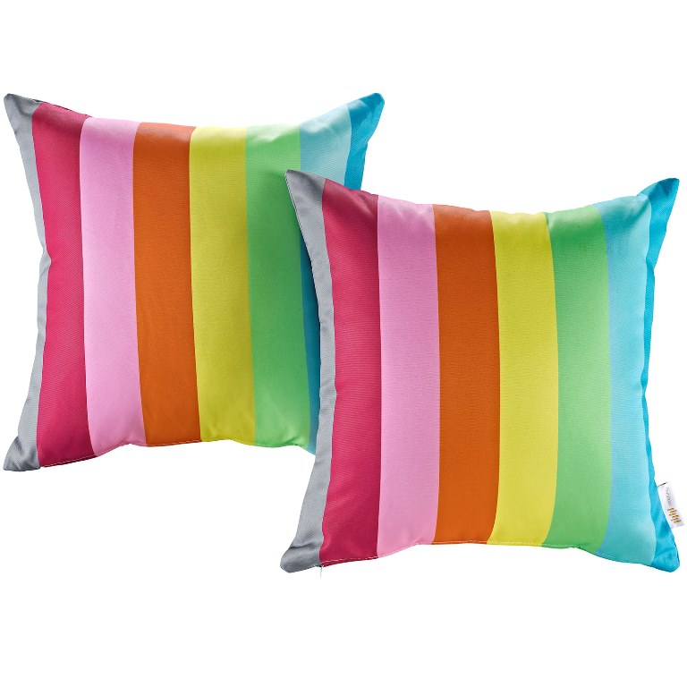 Modway Eei-2401-ran Outdoor Patio Pillow Set, Rainbow - 2 Piece